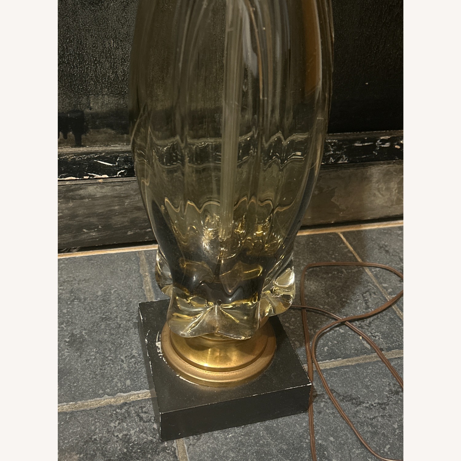 Vintage/Antique Black Glass Floor Lamp - image-4