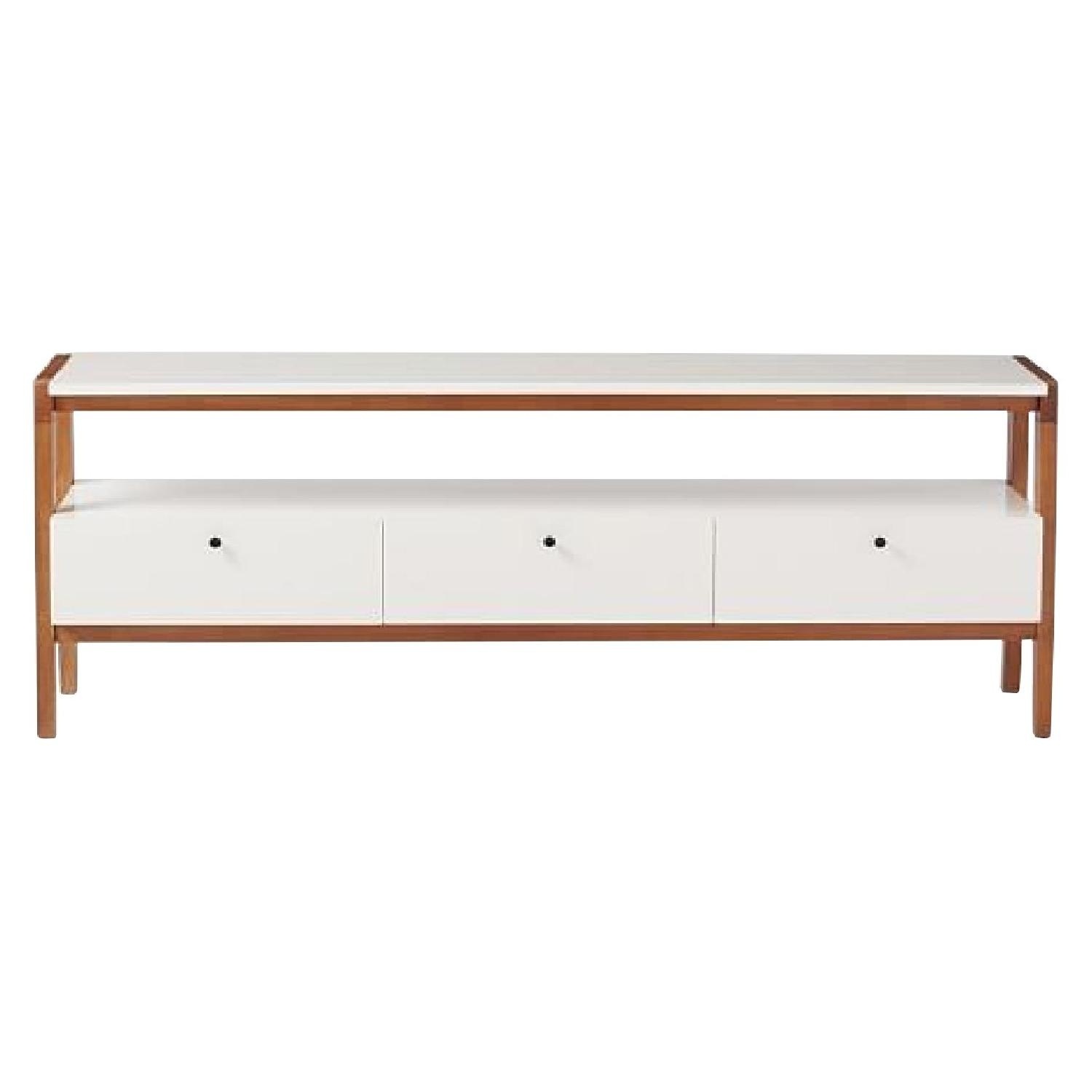 West Elm Modern White Wood Media Storage - image-4