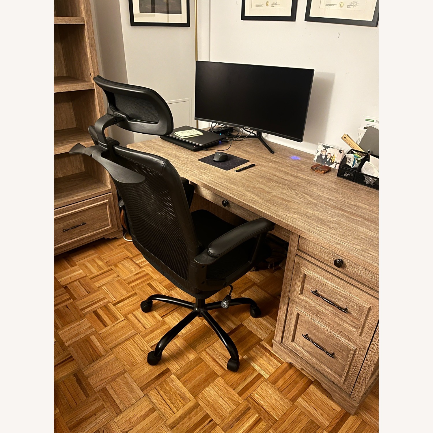 Inbox Zero Black Fabric Office Chair - image-2
