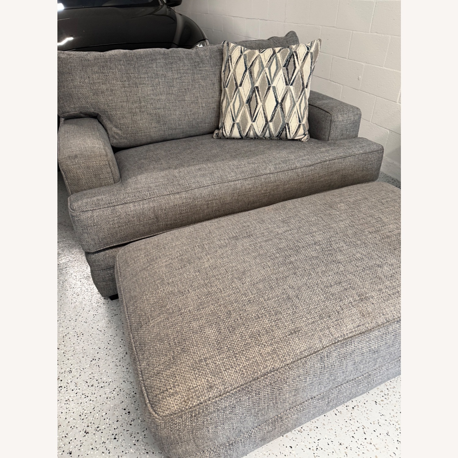 Walter E. Smithe Fabric Chair and a Half + Ottoman - image-5