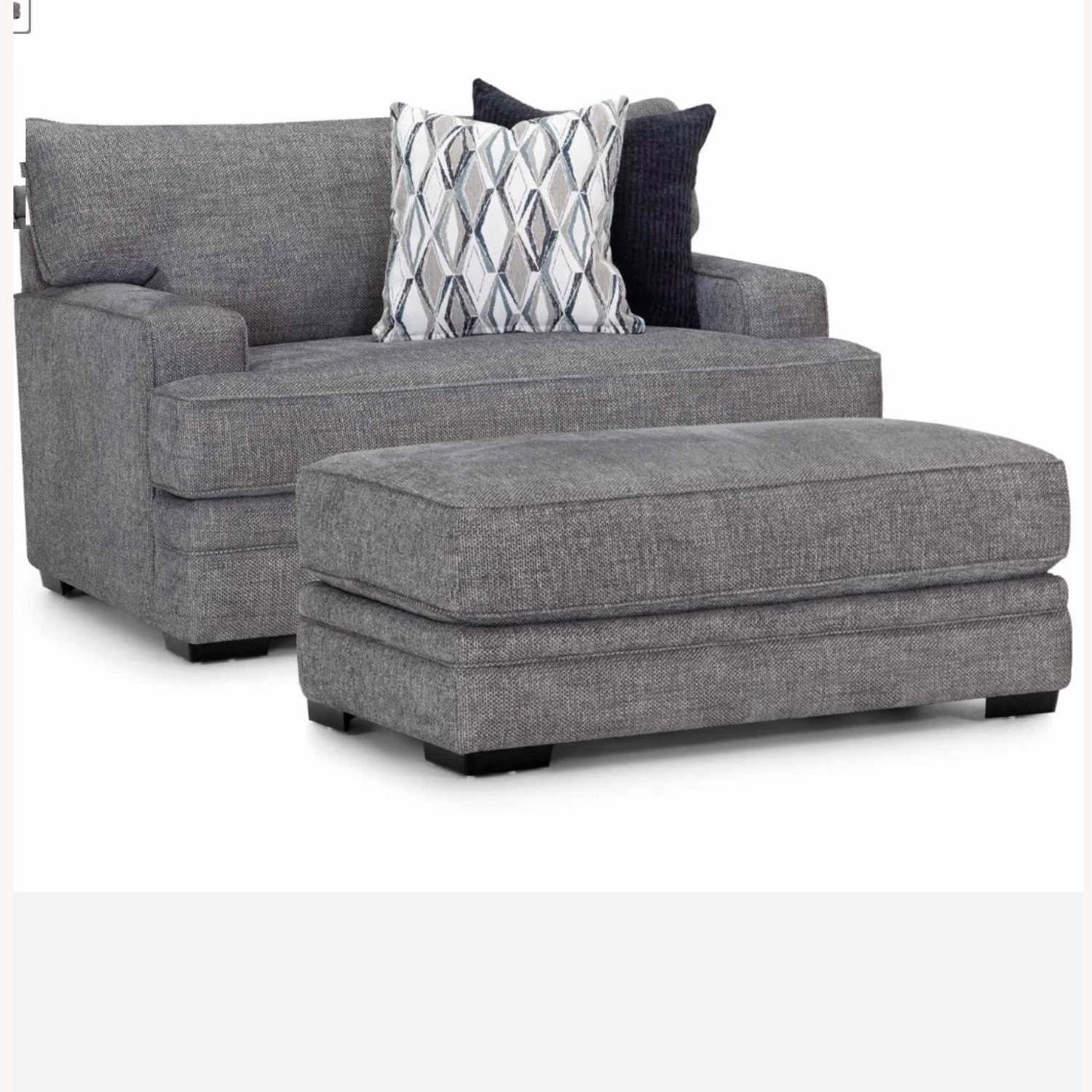 Walter E. Smithe Fabric Chair and a Half + Ottoman - image-1