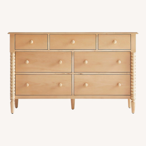 Used Crate & Barrel Jenny Lind 54" Maple Wood Wide 7-Drawer Kids Dresser for sale on AptDeco