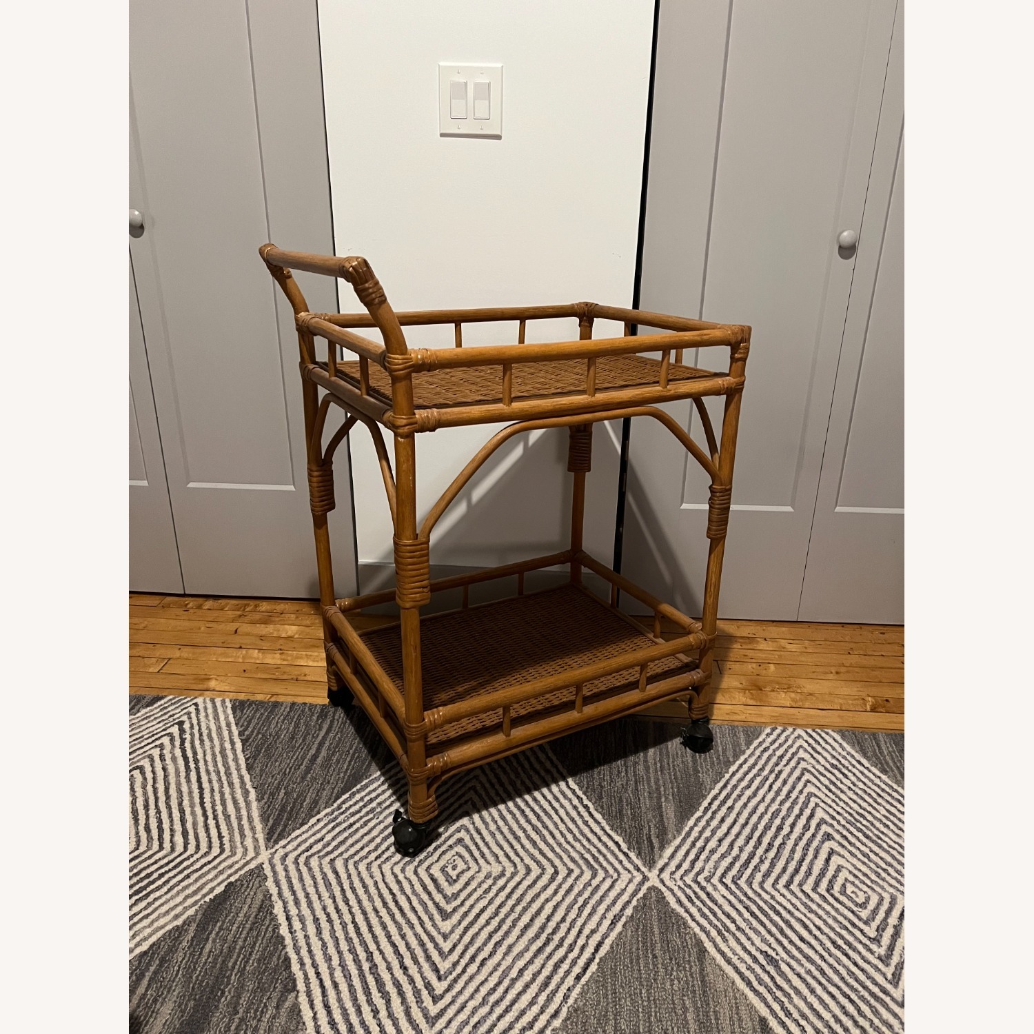 Rattan Natural Natural Rattan Bar Cart - image-4