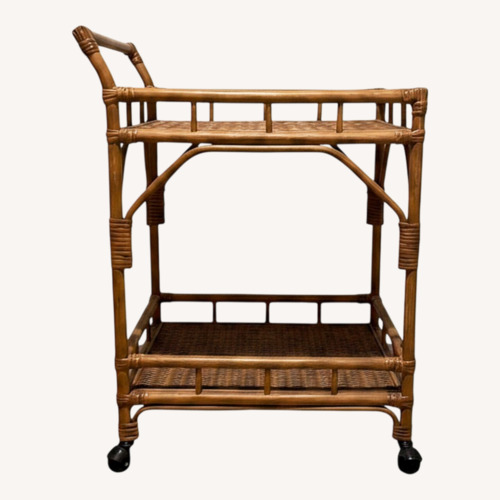 Used Rattan Natural Natural Rattan Bar Cart for sale on AptDeco