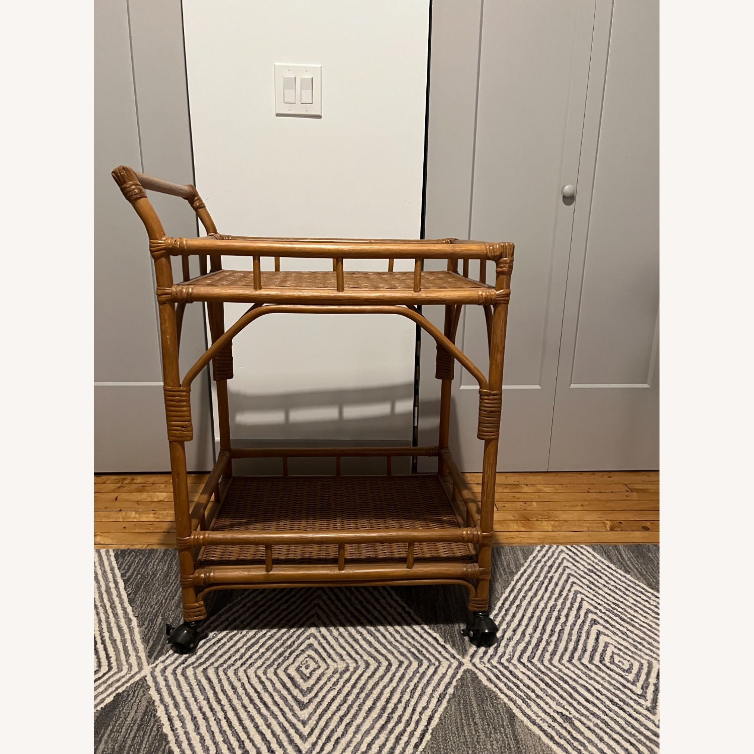 Rattan Natural Natural Rattan Bar Cart - image-1