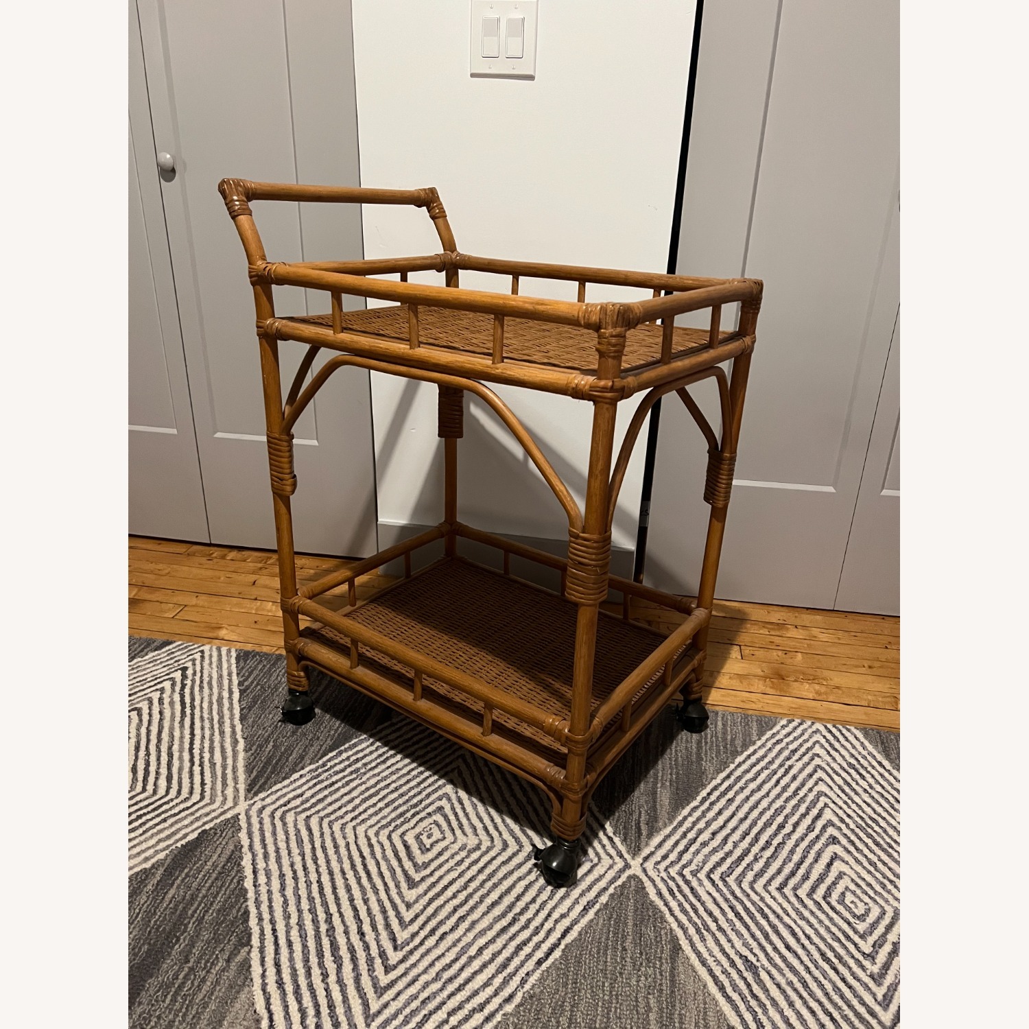 Rattan Natural Natural Rattan Bar Cart - image-2
