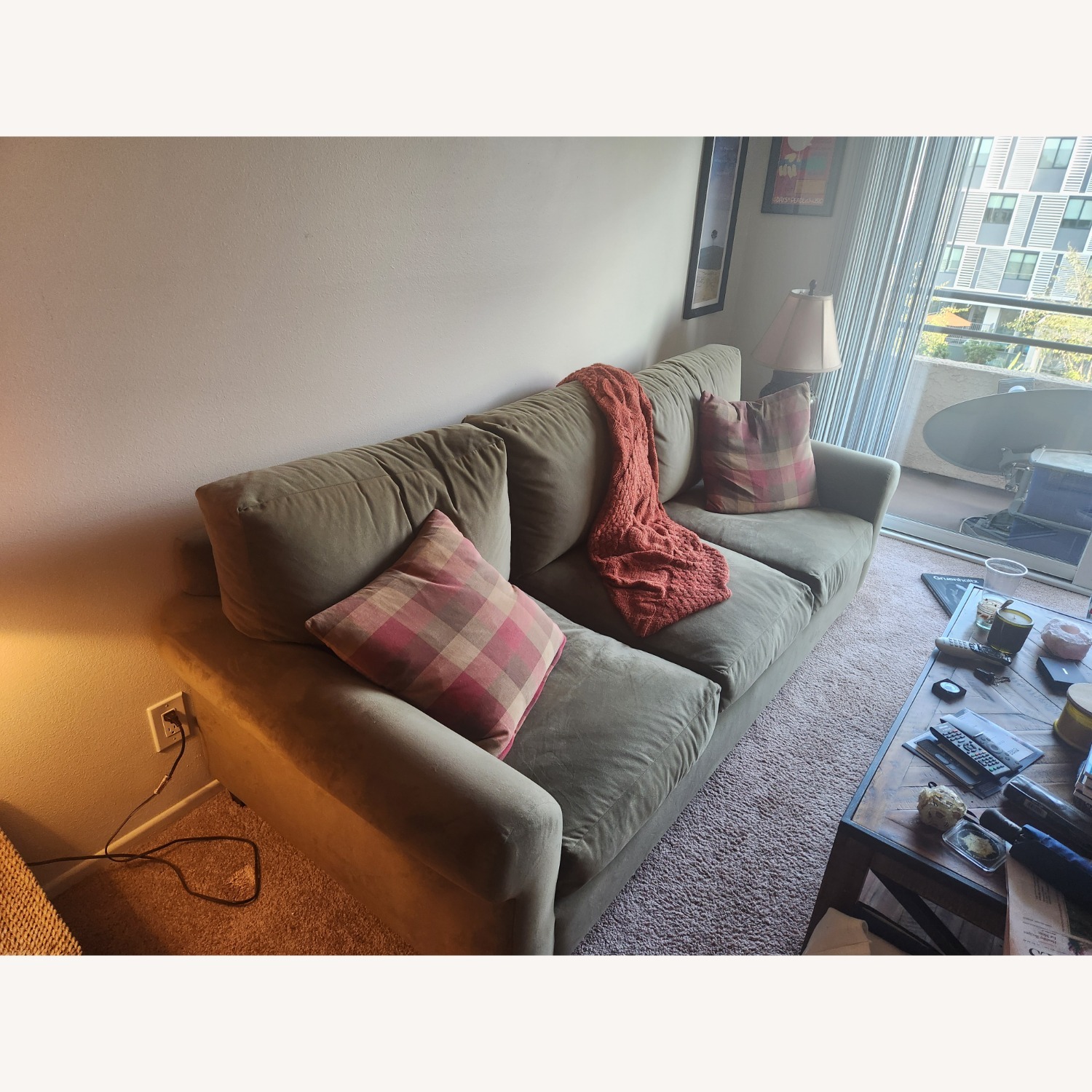 Sofa U Love Green Cotton 3+ Seater Sofa - image-2