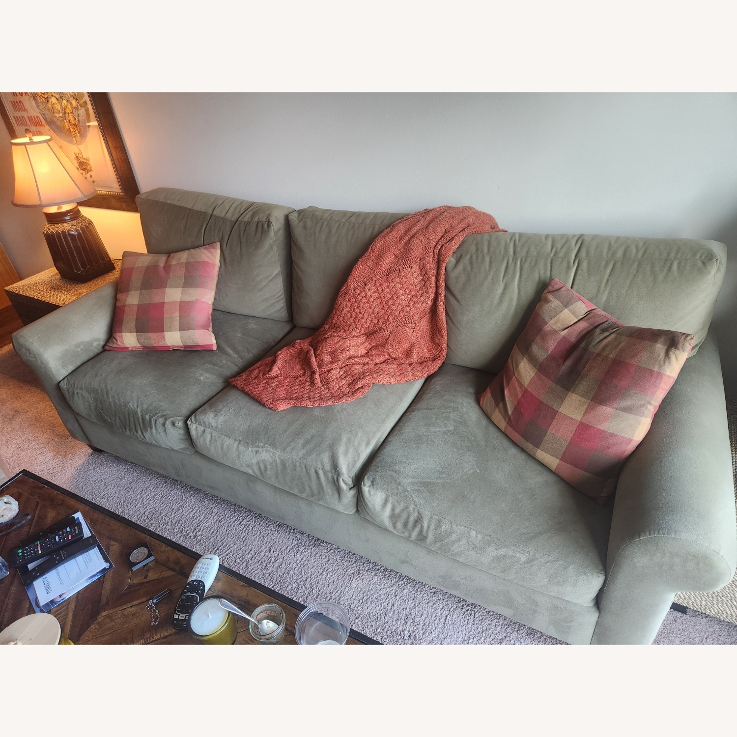 Sofa U Love Green Cotton 3+ Seater Sofa - image-3
