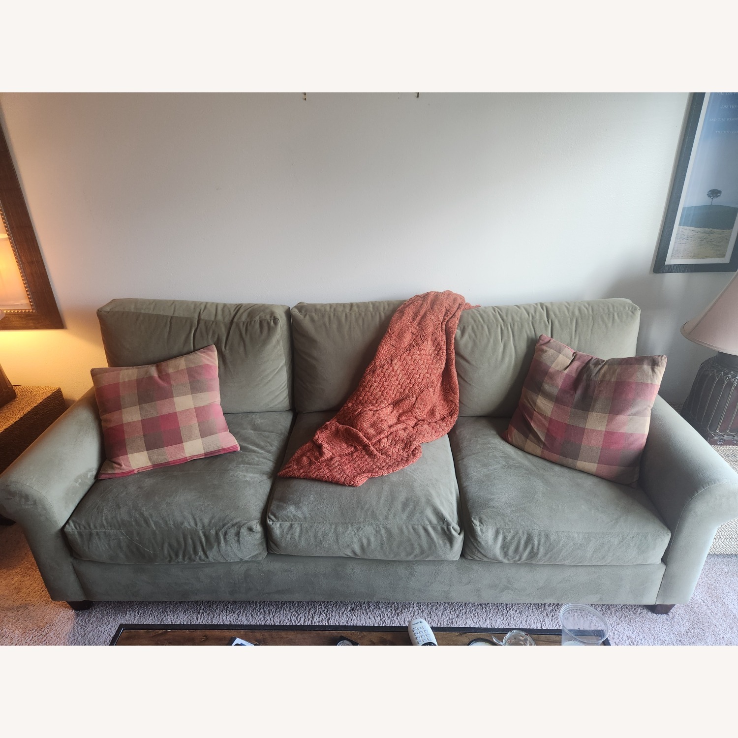Sofa U Love Green Cotton 3+ Seater Sofa - image-1