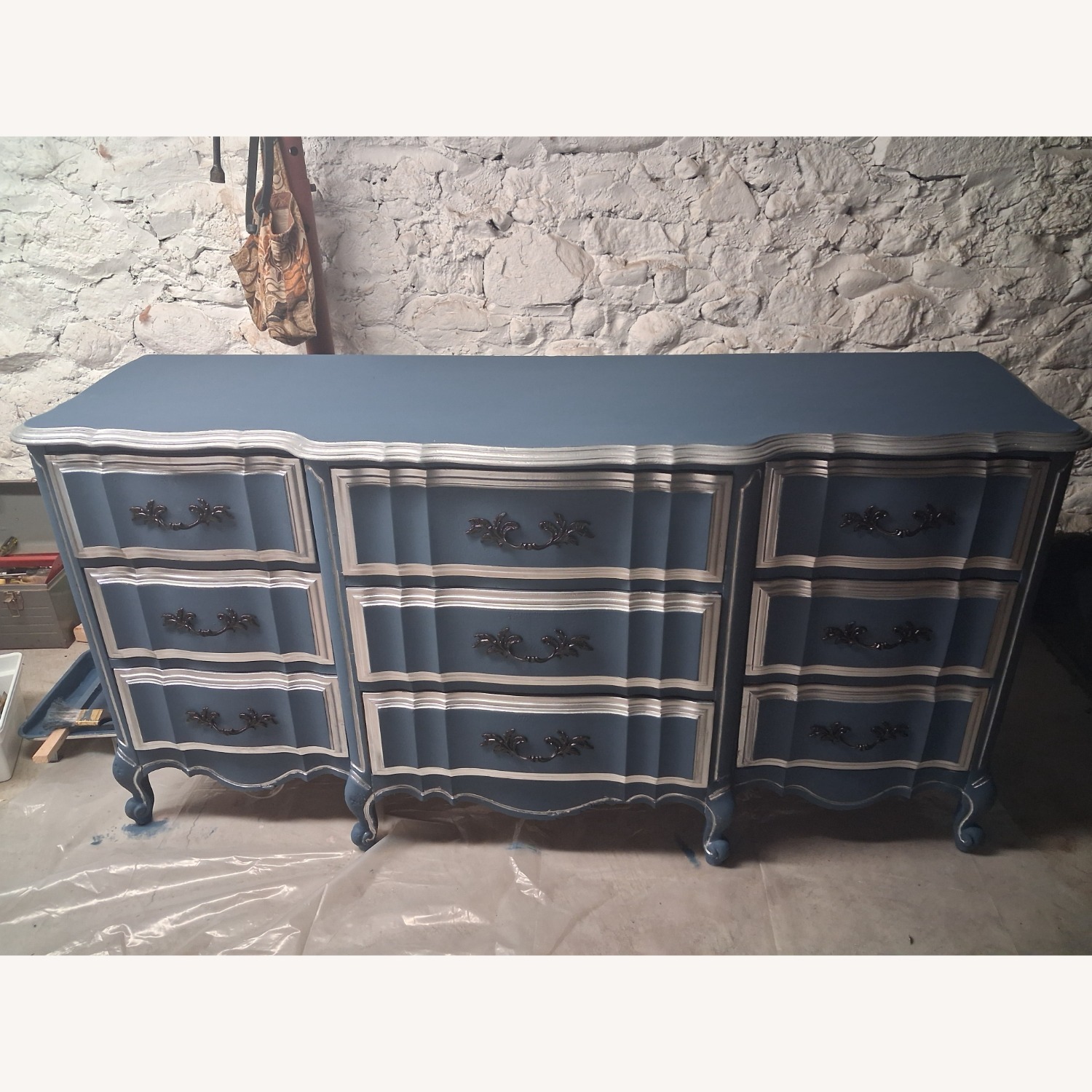Drexel Blue Wood Dresser - image-1
