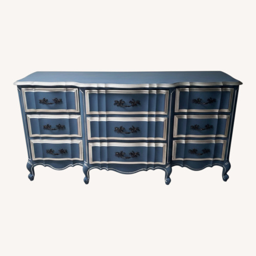 Used Drexel Blue Wood Dresser for sale on AptDeco