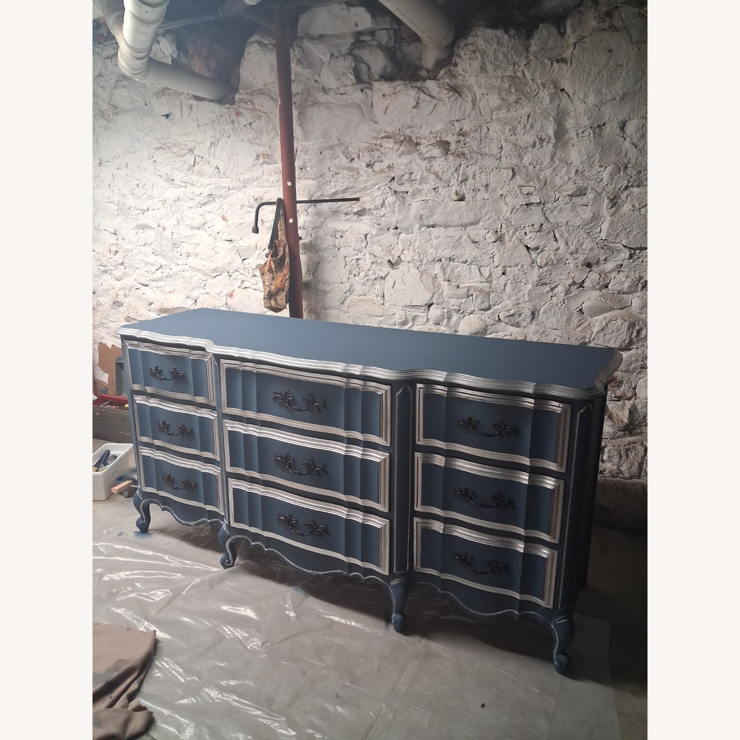 Drexel Blue Wood Dresser - image-5