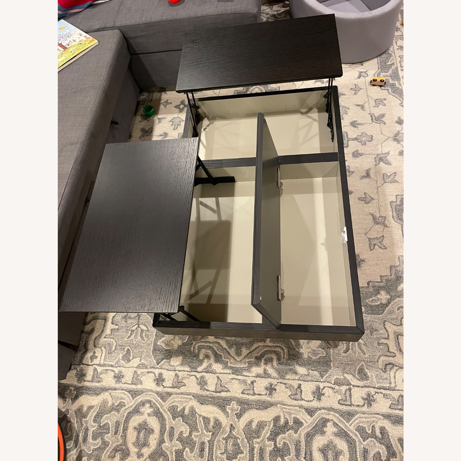 Dark Gray Wood Coffee Table - image-3