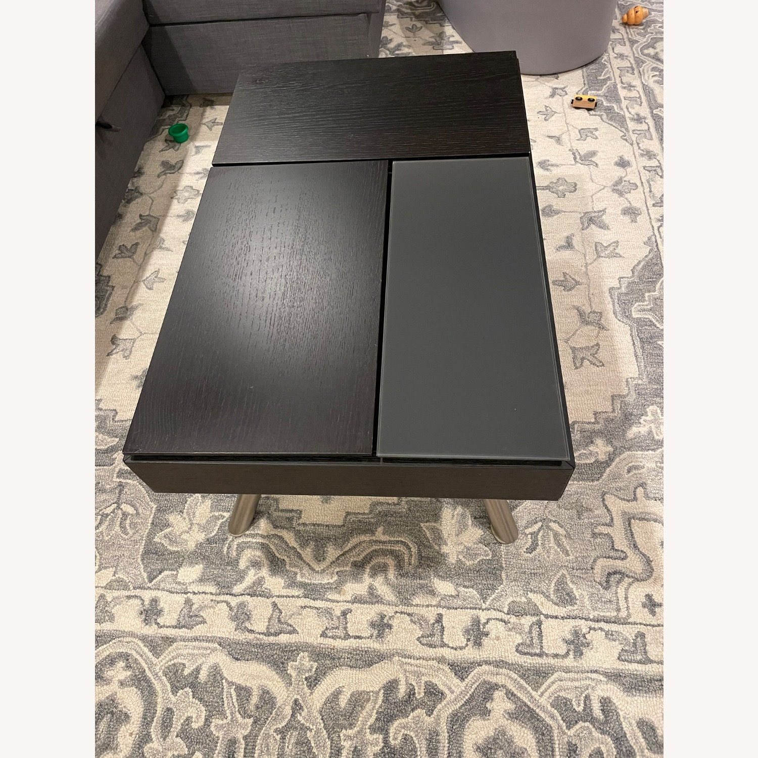 Dark Gray Wood Coffee Table - image-6