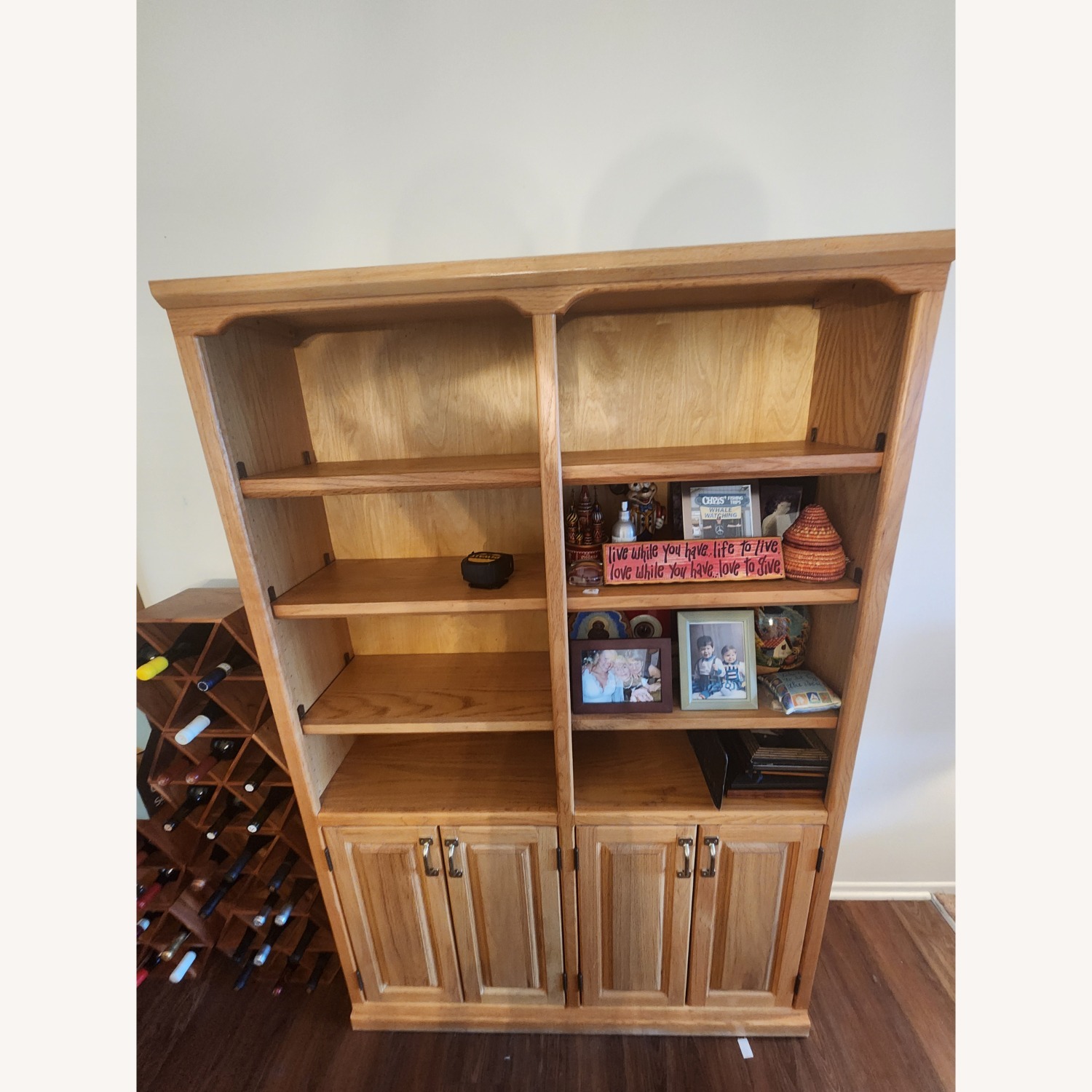 Light Brown Wood Bookcase - image-1