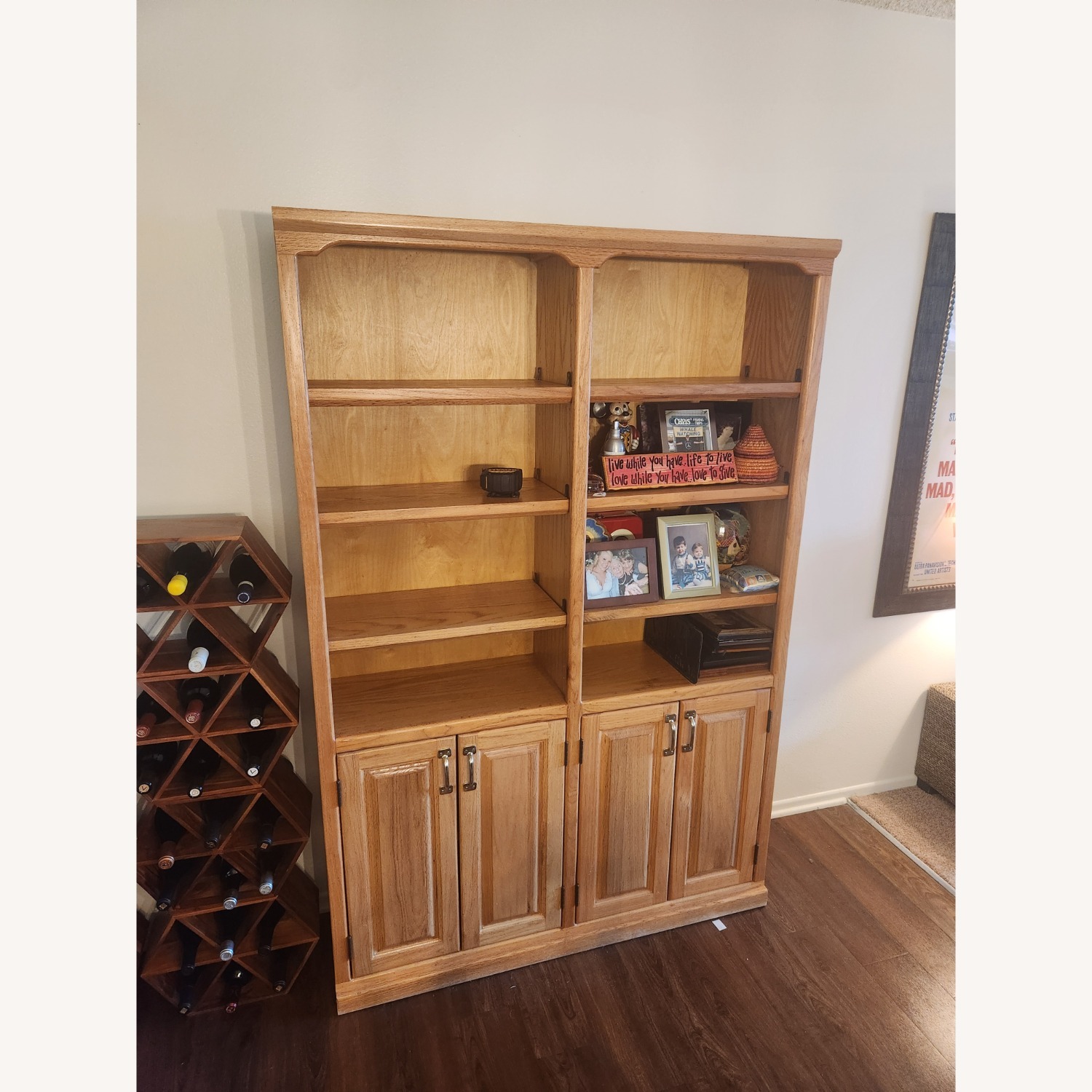Light Brown Wood Bookcase - image-3