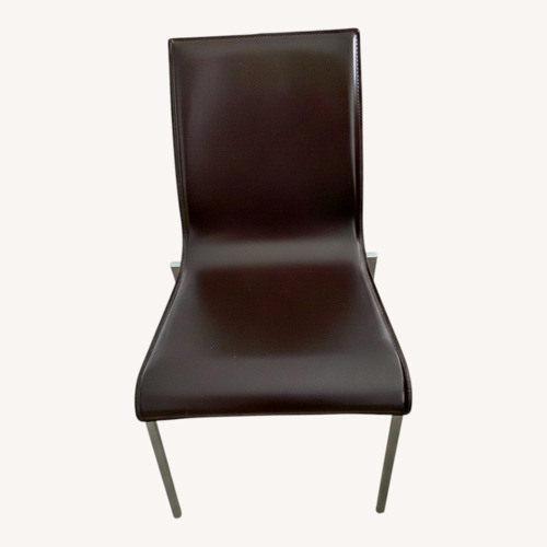 Used Off White and Dark Brown Leather Chairs From Cinna for sale on AptDeco