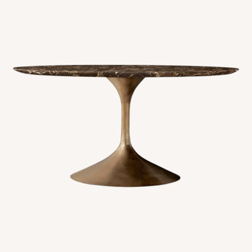 Used Restoration Hardware Aero Stone Round Dining Table – 60" for sale on AptDeco