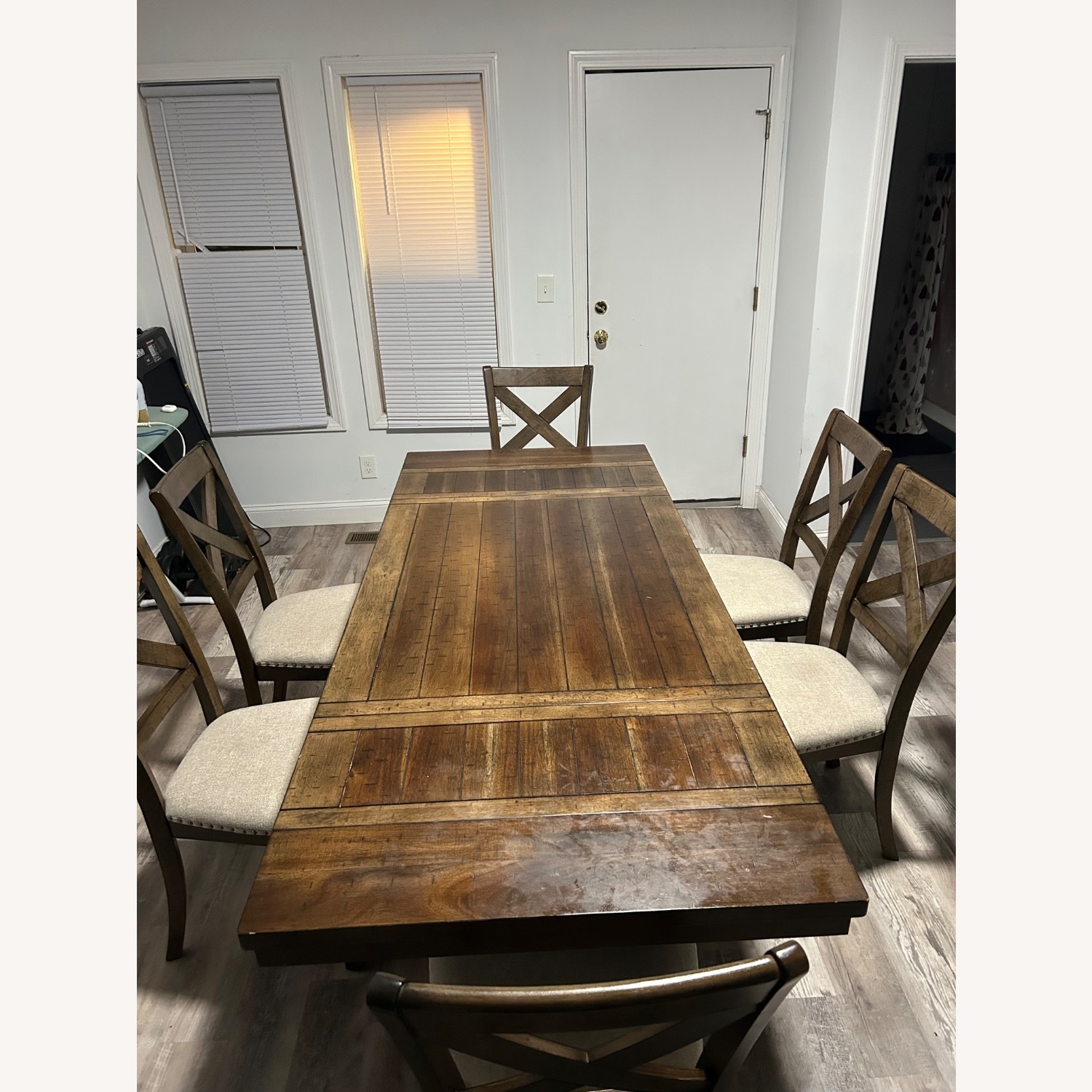 Dark Brown Wood Dining Set - image-2