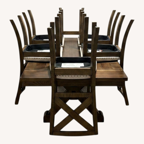 Used Dark Brown Wood Dining Set for sale on AptDeco