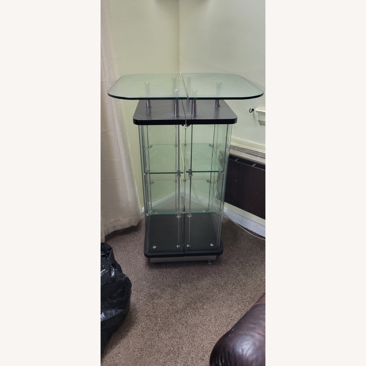 Natural Glass Bar Cart - image-1