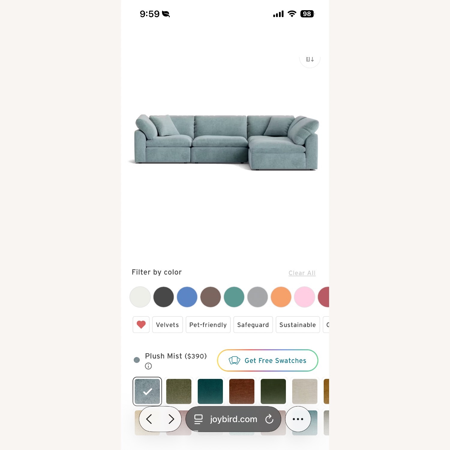 Joybird Bryant L-Sectional with Extra Ottoman - image-3