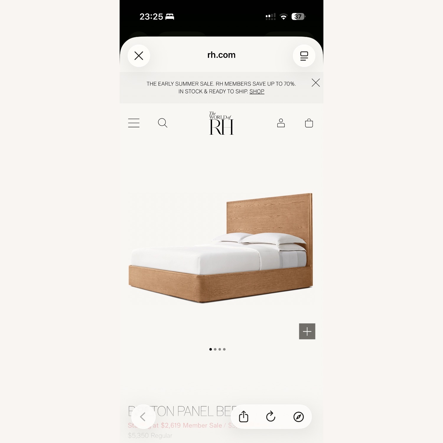 Restoration Hardware Breton Natural Wood King Bed - image-3