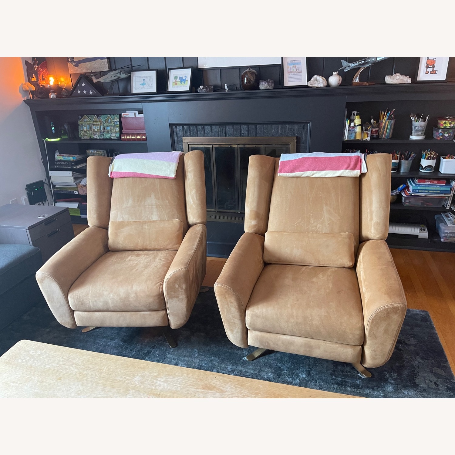 Restoration Hardware Natural Leather Recliner - image-1