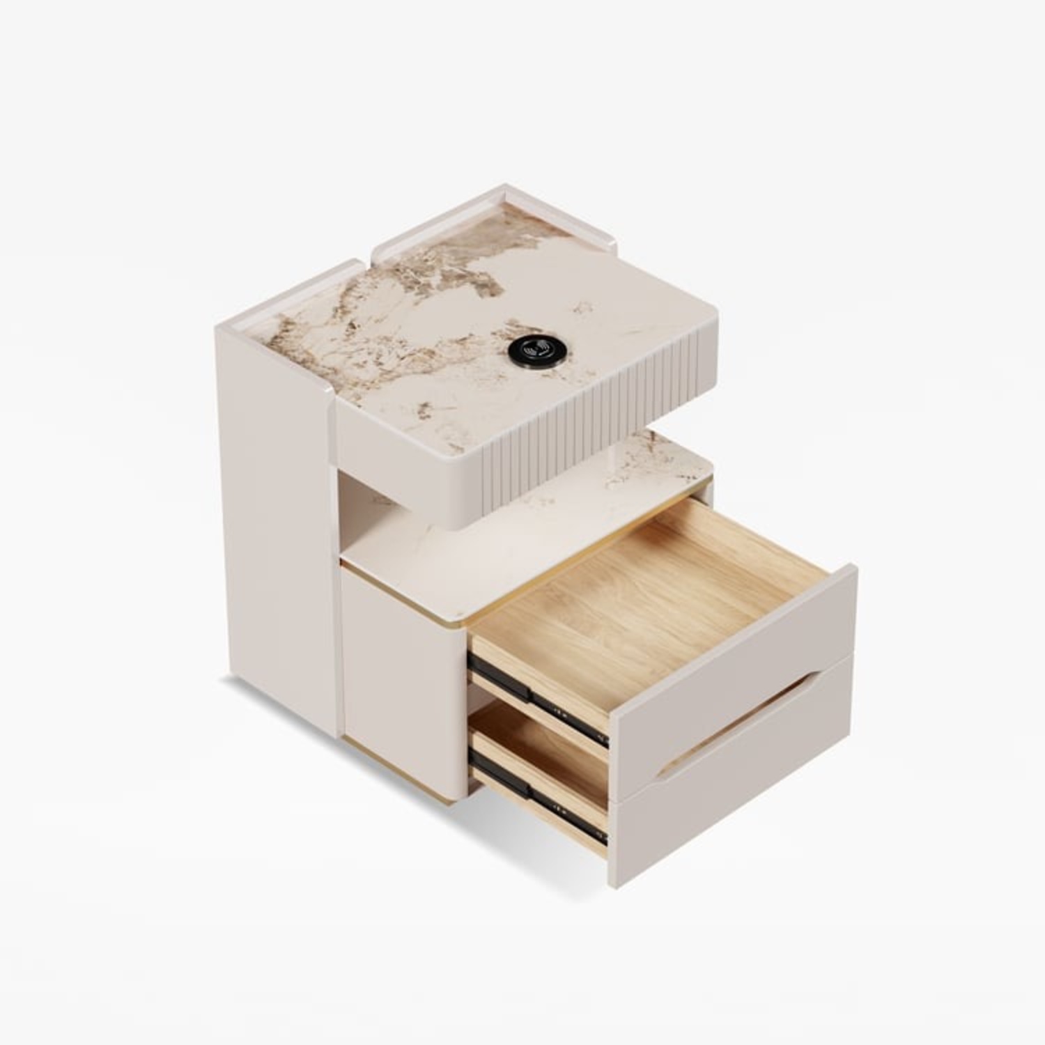 Homary Vailora Sintered-Stone-Top Nightstand - image-5
