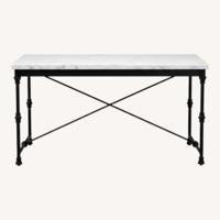 Crate & Barrel White Marble Dining Table