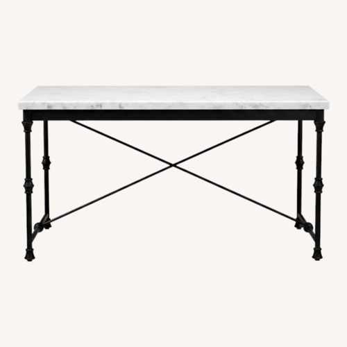 Used Crate & Barrel White Marble Dining Table for sale on AptDeco