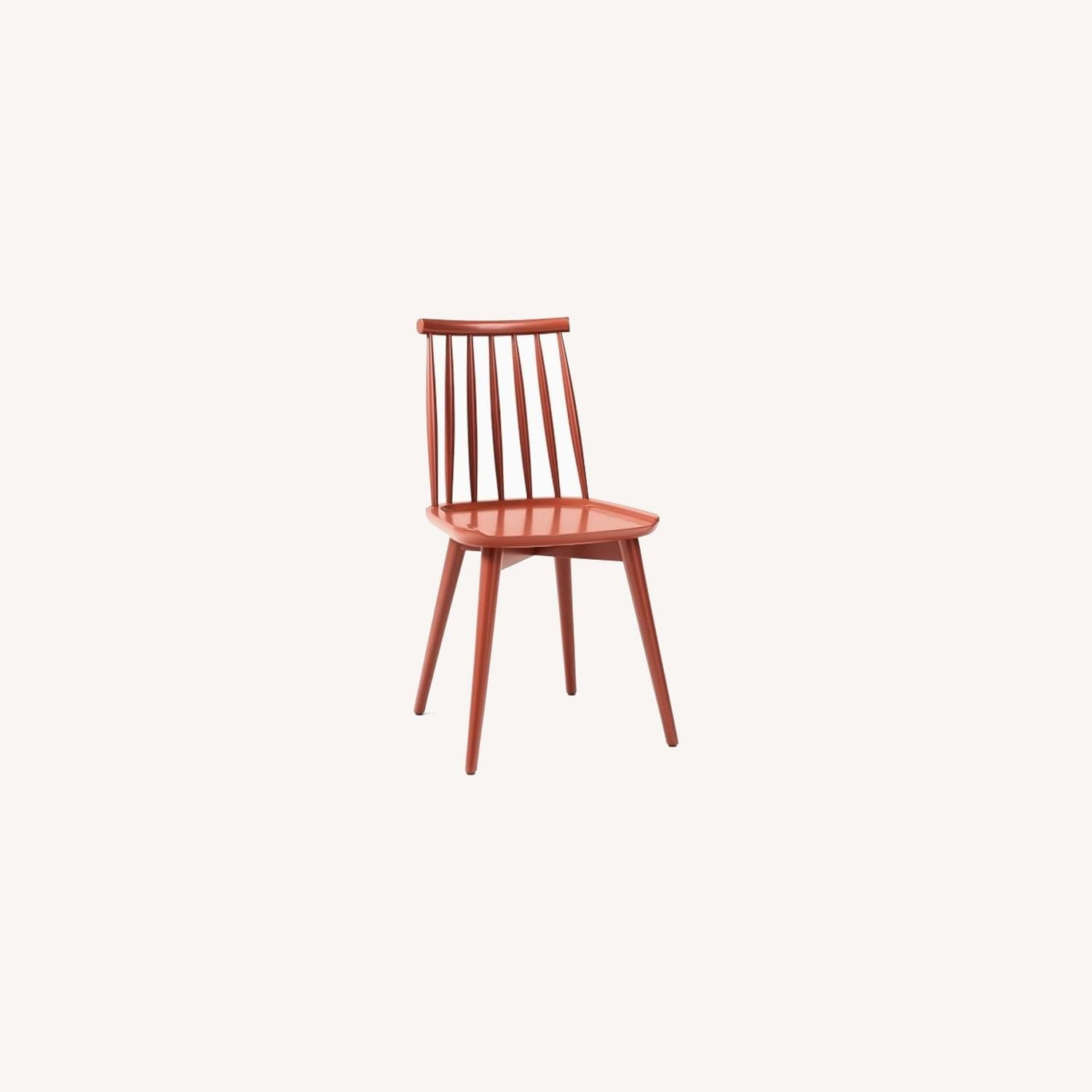 West Elm Red Wood Dining Chairs - image-4