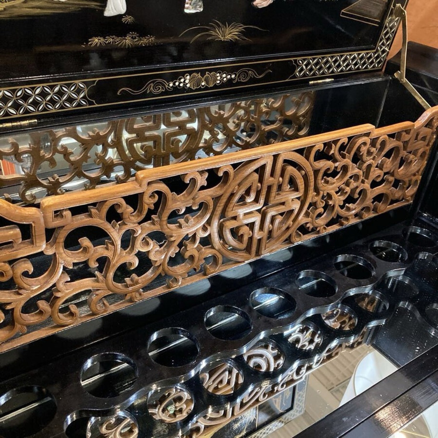 Oriental Flip-Top Bar Cabinet - image-6