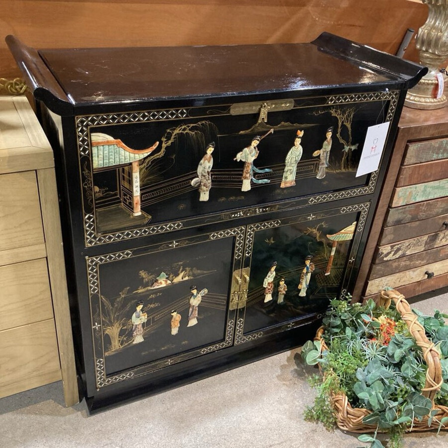 Oriental Flip-Top Bar Cabinet - image-2