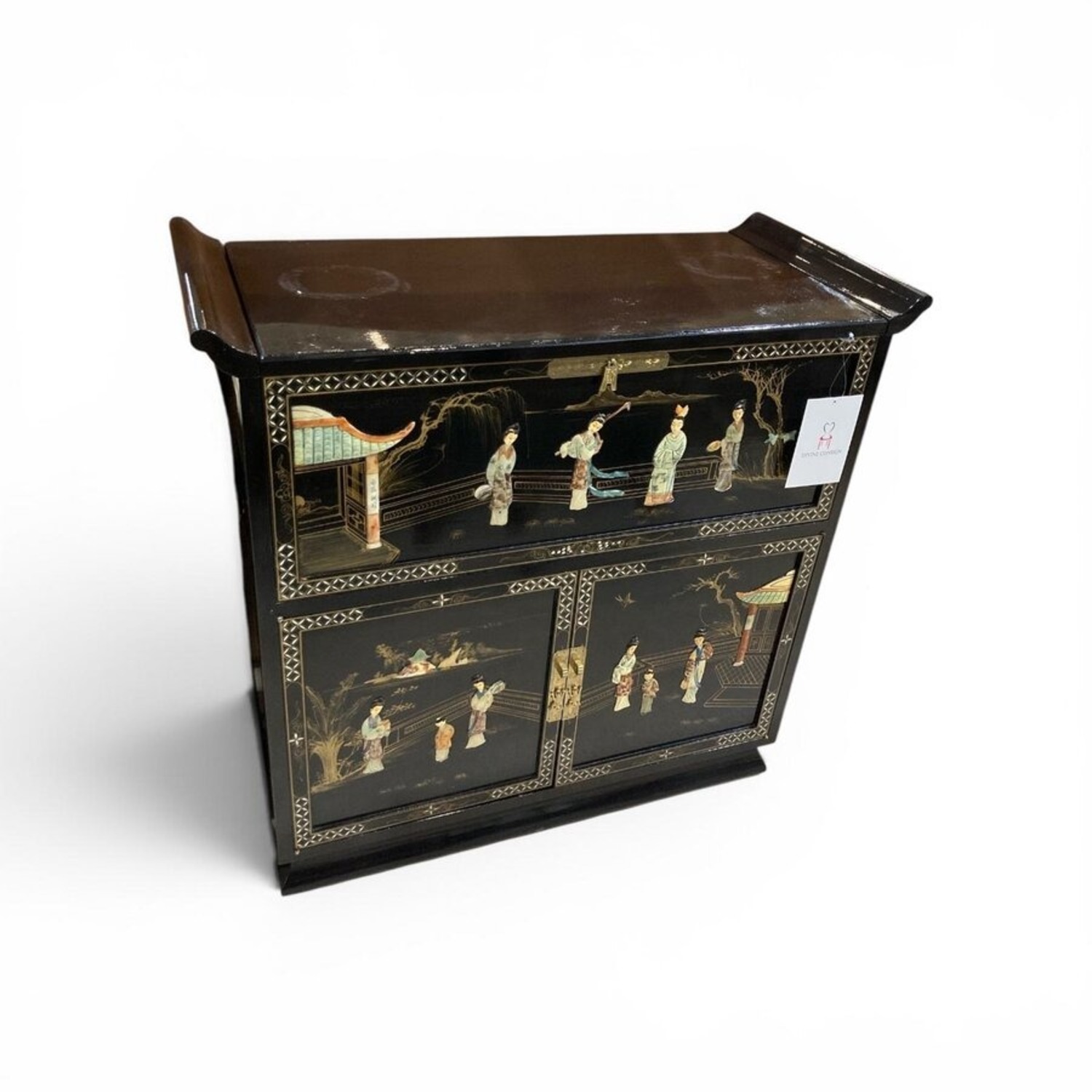 Oriental Flip-Top Bar Cabinet - image-1