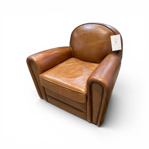 Used Pasargard Paris Leather Club Chair Luxurious Brown for sale on AptDeco