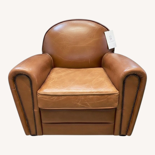 Used Pasargard Paris Leather Club Chair Luxurious Brown for sale on AptDeco