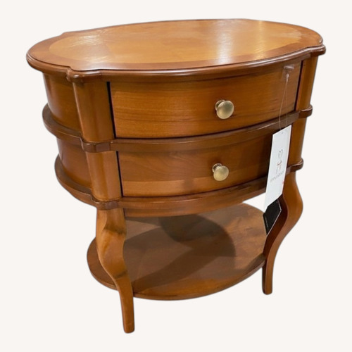 Used Ethel Oval 2-Drawer Side Table for sale on AptDeco