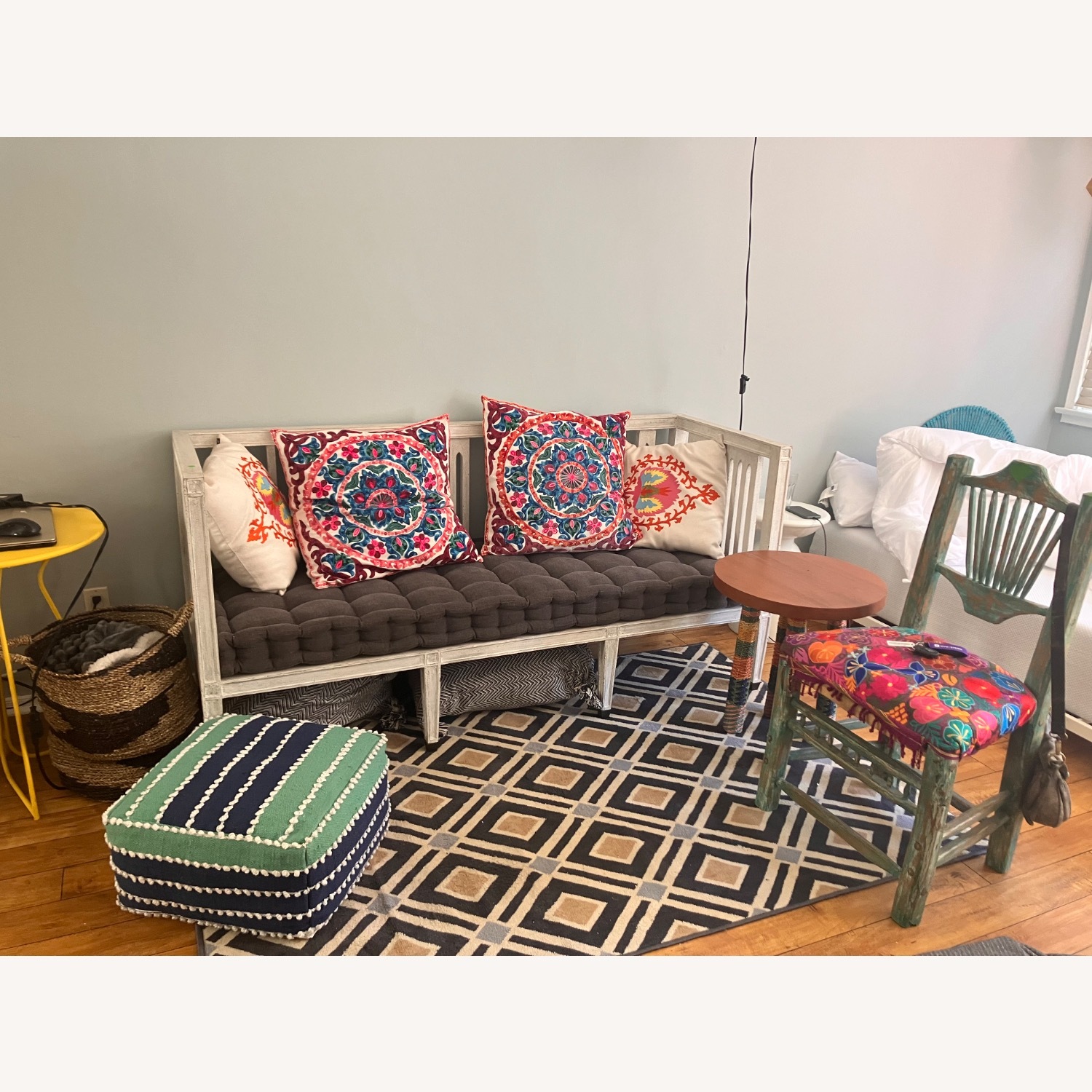 White Distressed Wood Daybed / Sofa  - image-3