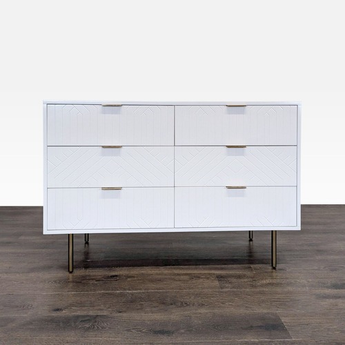 Used Pottery Barn Teen Jennings Modern White 6-Drawer Dresser for sale on AptDeco