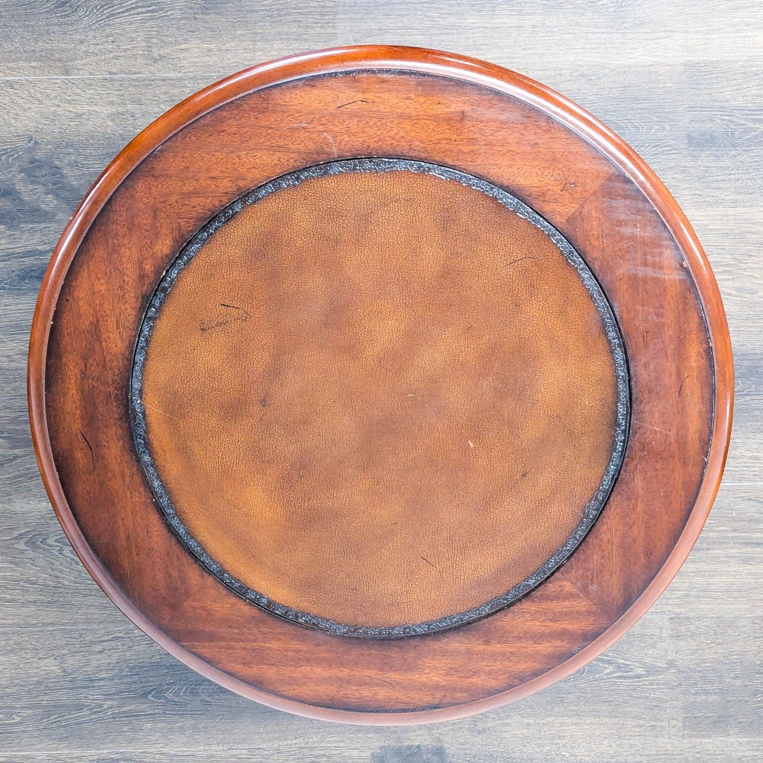 Round Wood End Table with Shelf	 - image-5