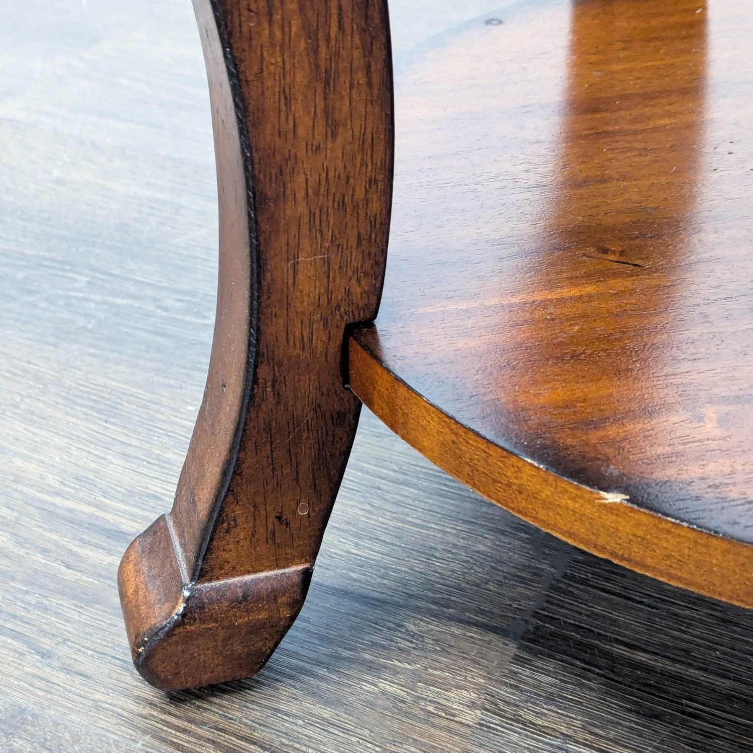 Round Wood End Table with Shelf	 - image-7