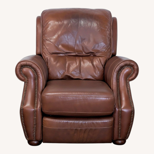 Used Classic Brown Leather Recliner Lounge Chair  for sale on AptDeco