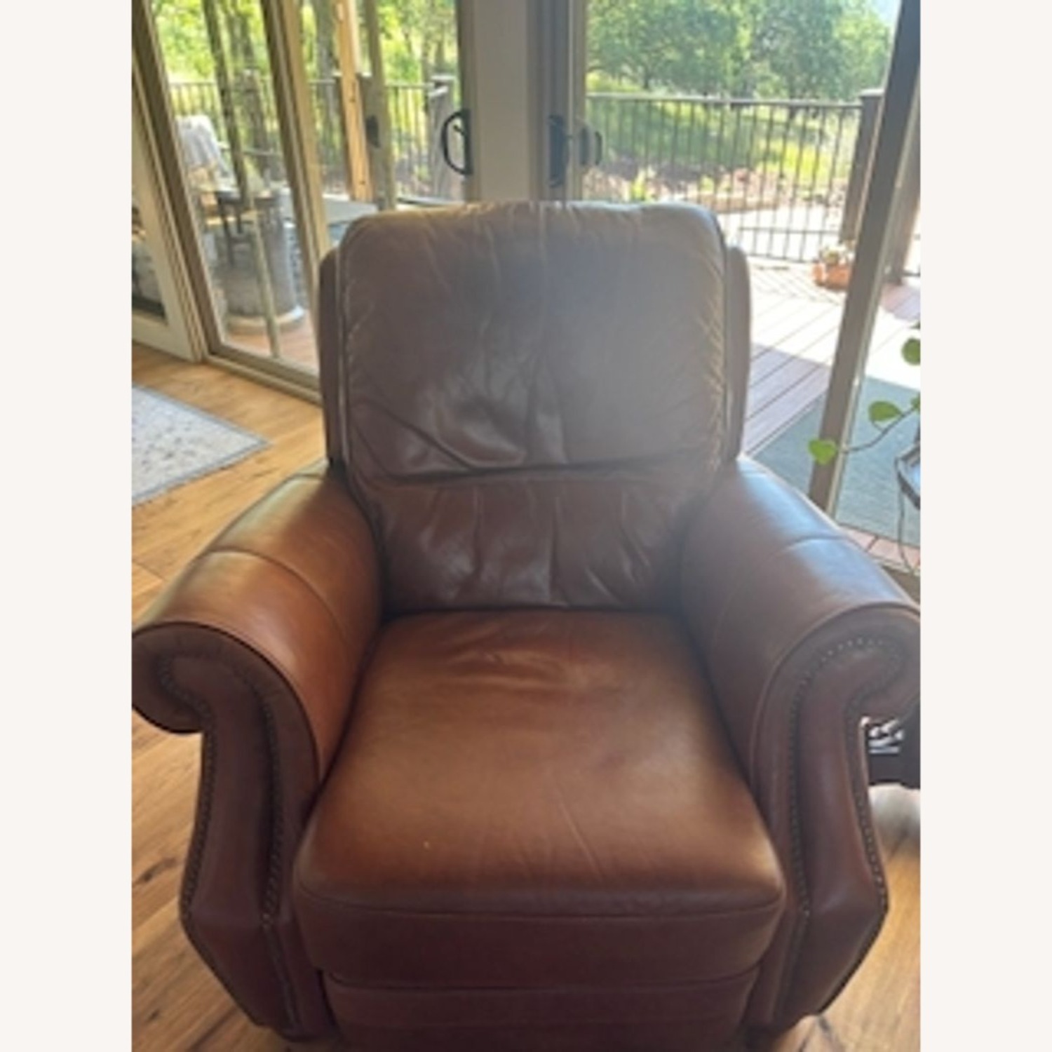 Classic Brown Leather Recliner Lounge Chair  - image-1