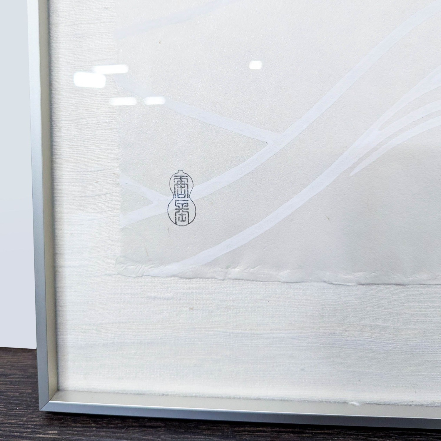 Framed Minimalist Japanese Wave Print on SilkPaper - image-4