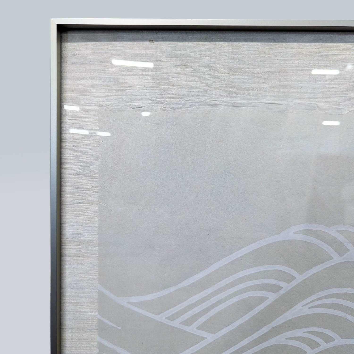 Framed Minimalist Japanese Wave Print on SilkPaper - image-2