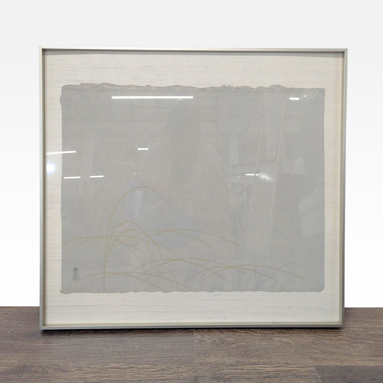 Framed Japanese Grass Print on Handmade Paper	 - image-1