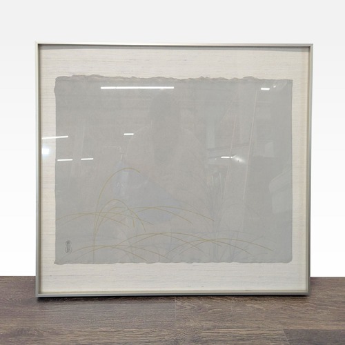 Used Framed Japanese Grass Print on Handmade Paper	 for sale on AptDeco