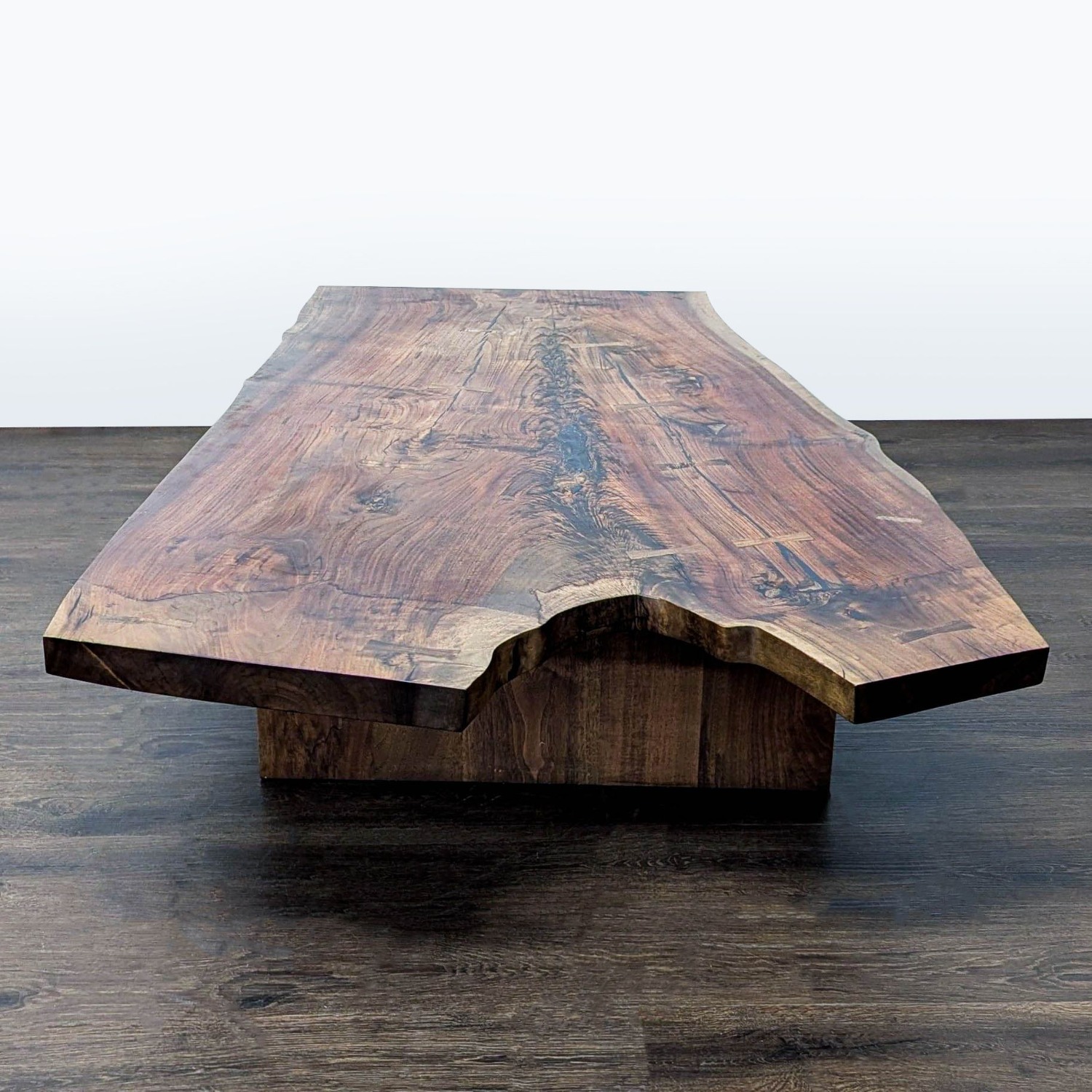 Hudson Furniture Single Walnut Slab Coffee Table - image-7