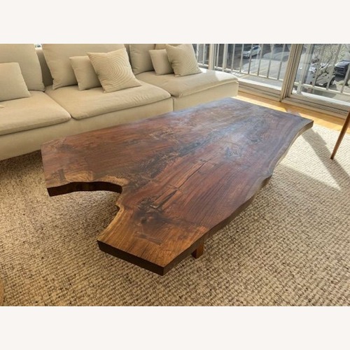 Used Hudson Furniture Single Walnut Slab Coffee Table for sale on AptDeco